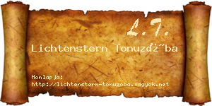 Lichtenstern Tonuzóba névjegykártya